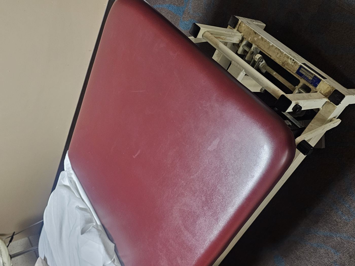 Burgundy physical therapy table