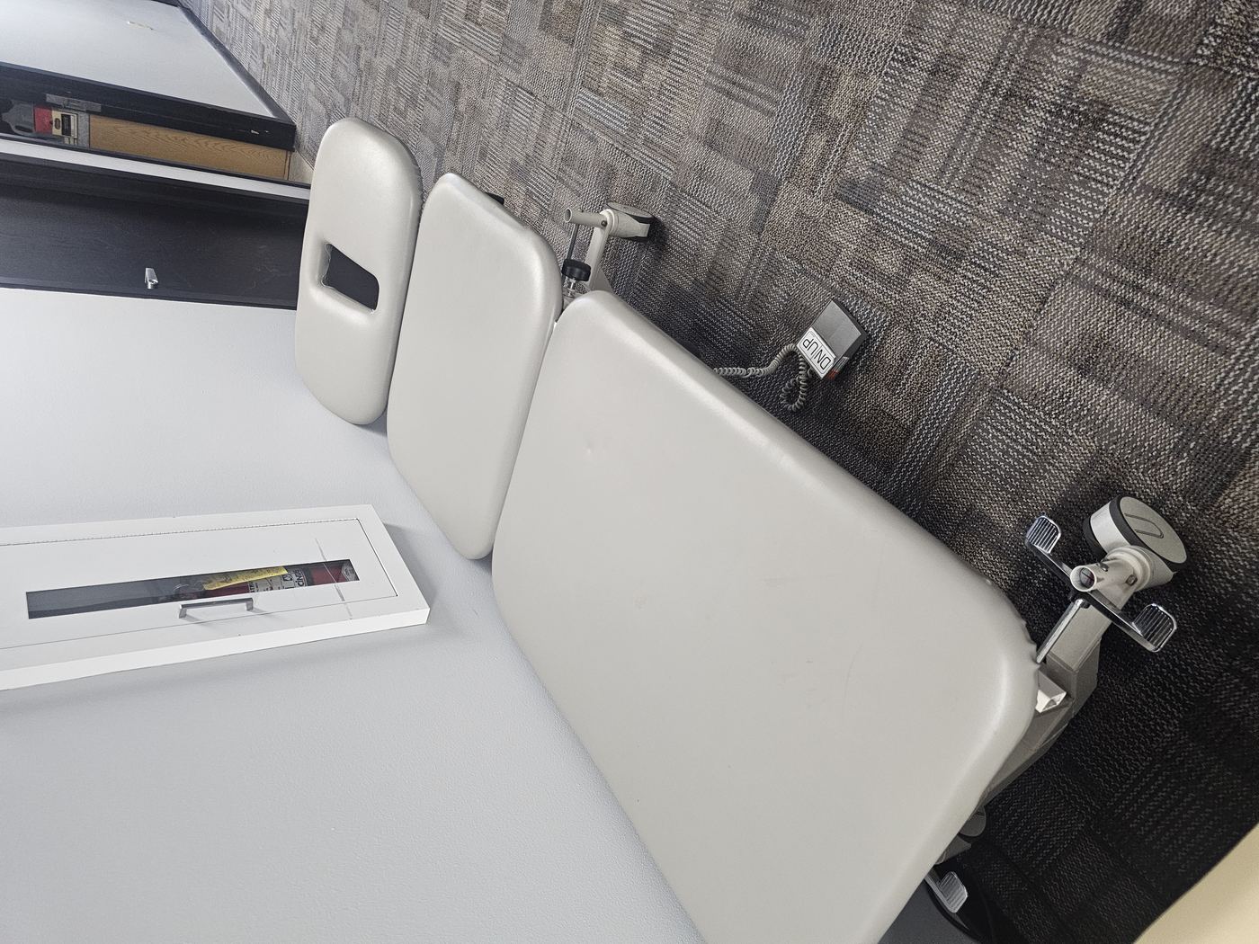 Grey physical therapy table